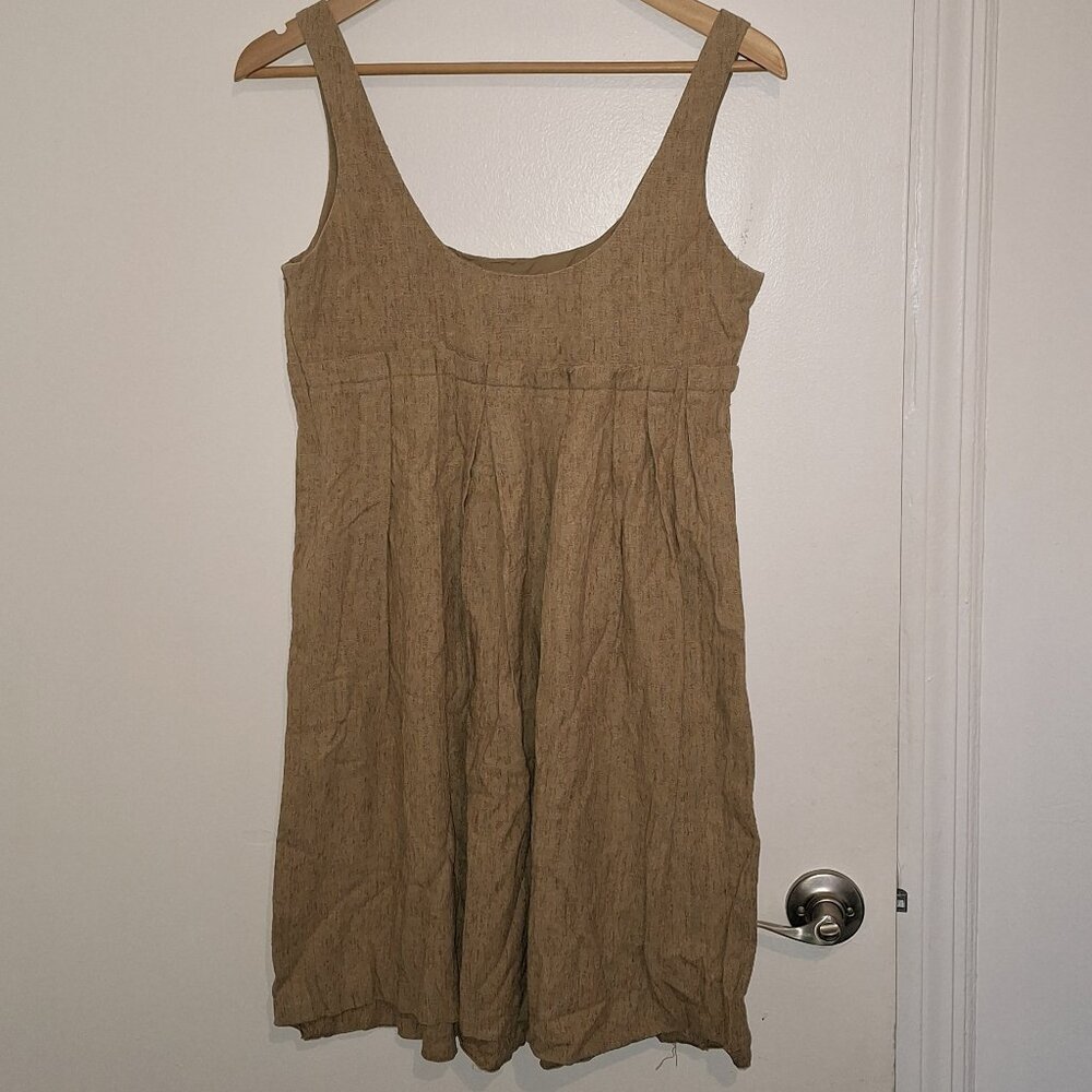 Cue 100% Silk Dress gold color size small